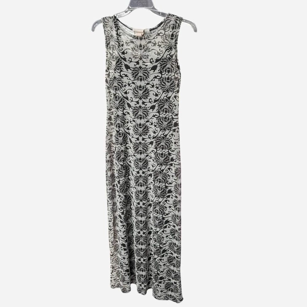 Y2K Sheer Black And White Maxi Dress With A Unique Pattern Size Medium